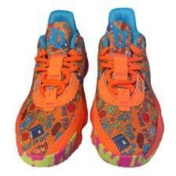 Adidas Men\'s Size 6 SM Dame 7 Basketball Shoes Orange Maximalist Doodle Print main image 14
